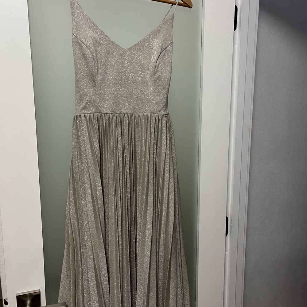 NWT Elevenses for Anthropologie Shimmering Party Dress! Sz 8 Champagne color - Picture 5 of 12